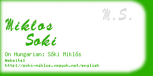 miklos soki business card
