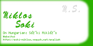 miklos soki business card